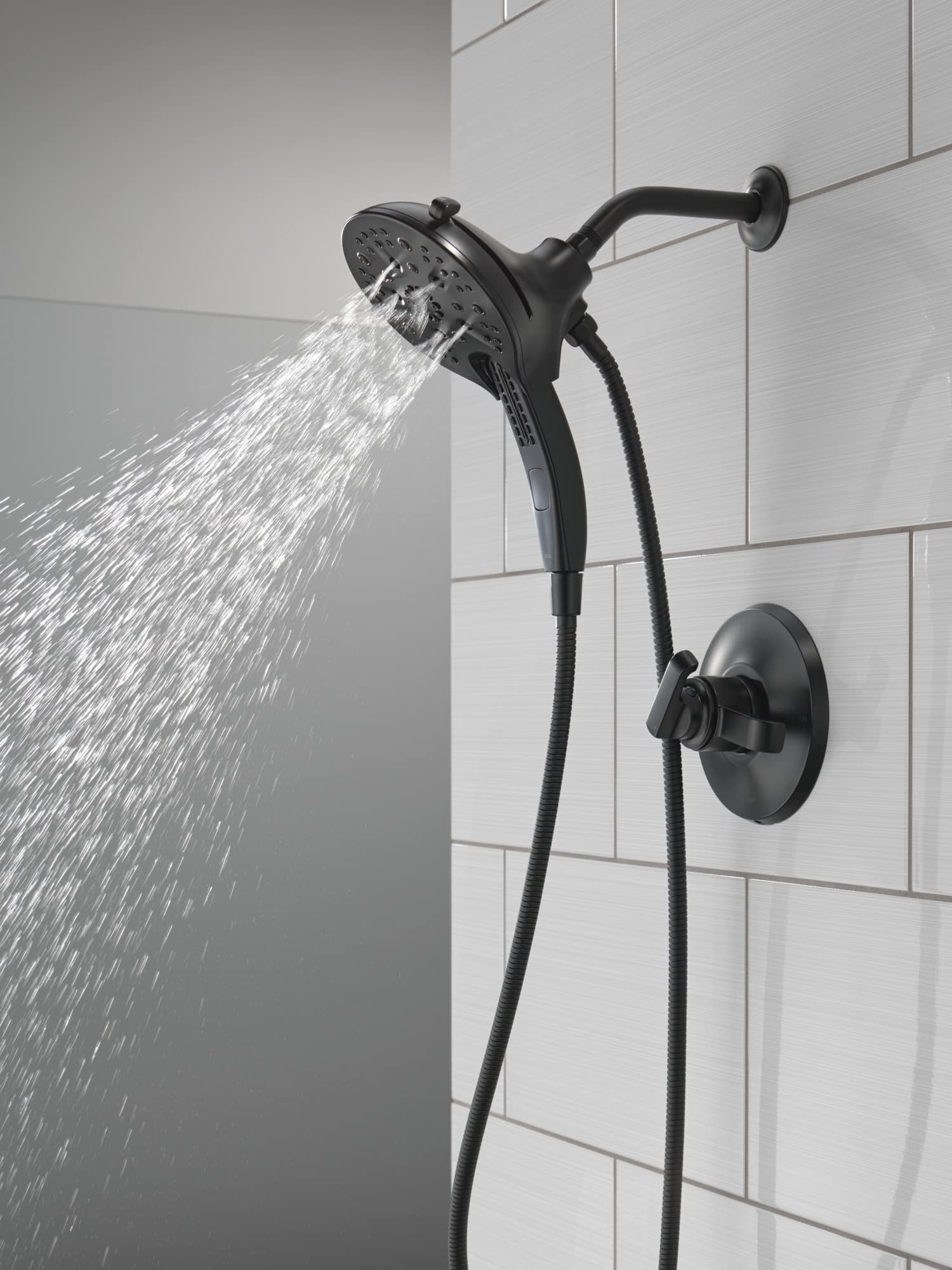Delta Tetra 17 Series Matte Black Dual-Function Shower Faucet Set